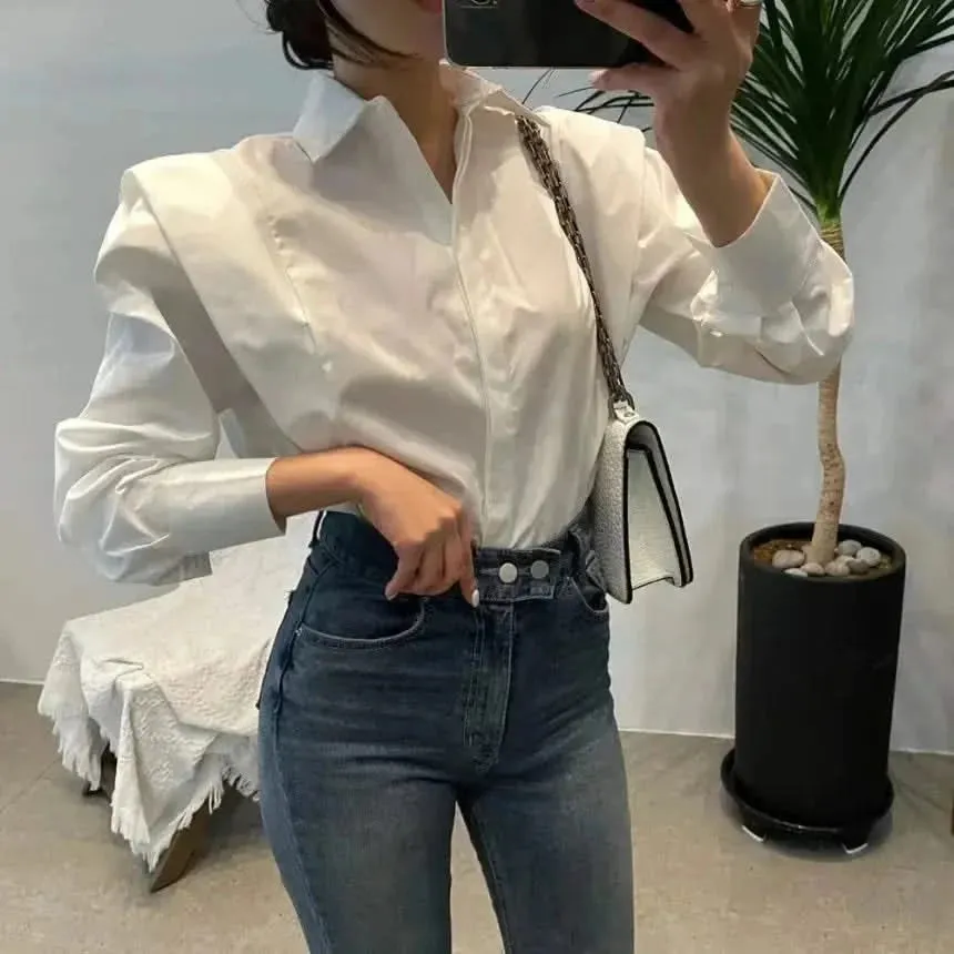 YUKIESUE Women's Long-Sleeve Loose Blouse