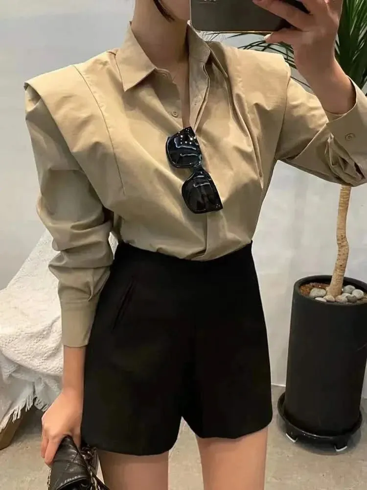YUKIESUE Women's Long-Sleeve Loose Blouse