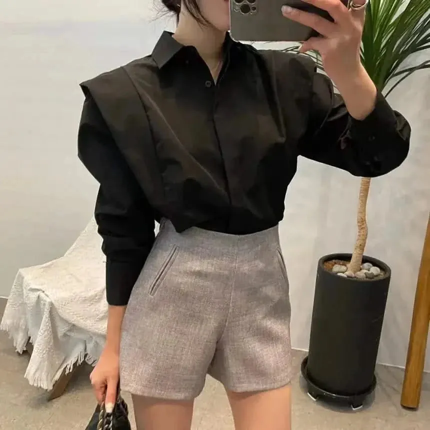 YUKIESUE Women's Long-Sleeve Loose Blouse