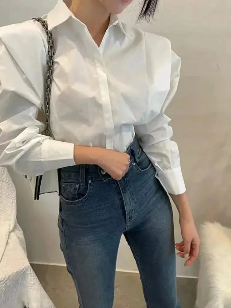 YUKIESUE Women's Long-Sleeve Loose Blouse