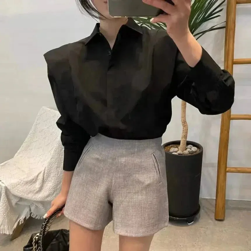 YUKIESUE Women's Long-Sleeve Loose Blouse
