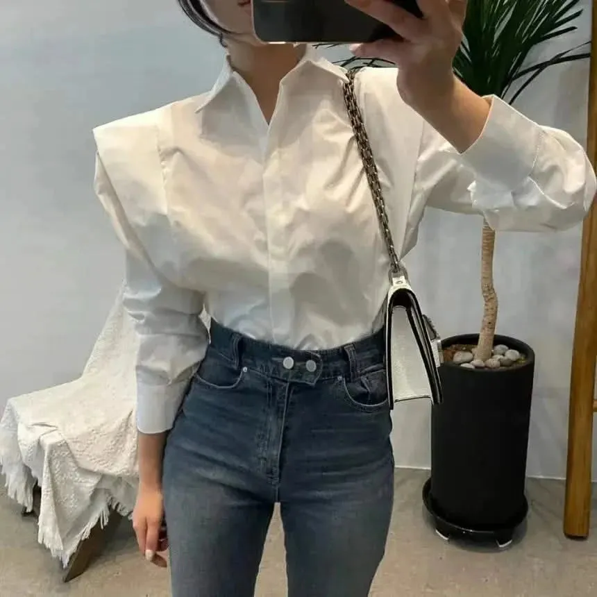 YUKIESUE Women's Long-Sleeve Loose Blouse