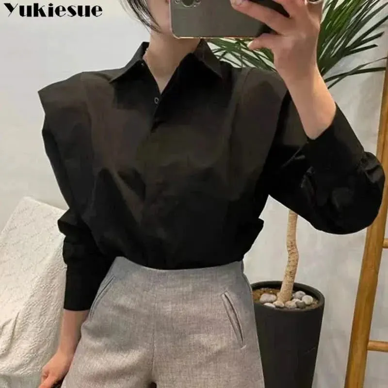 YUKIESUE Women's Long-Sleeve Loose Blouse