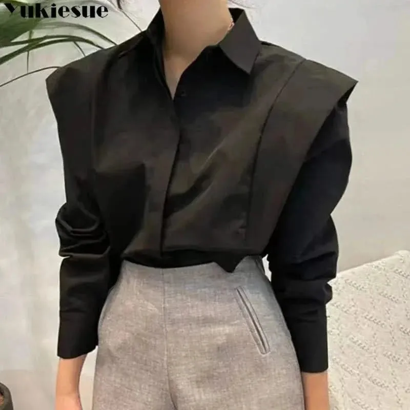 YUKIESUE Women's Long-Sleeve Loose Blouse