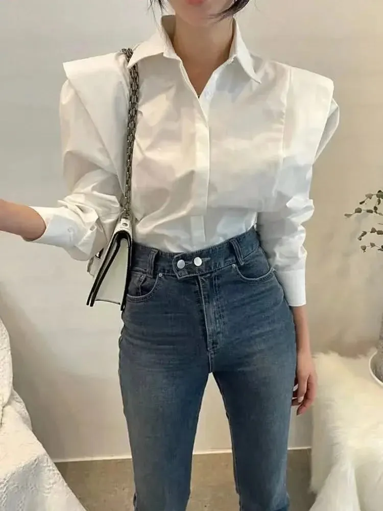 YUKIESUE Women's Long-Sleeve Loose Blouse
