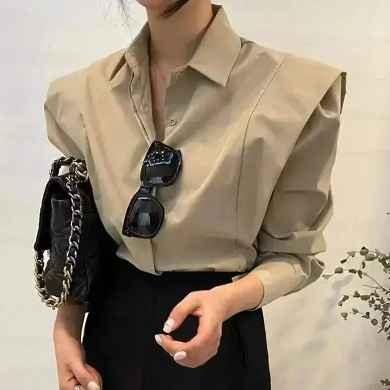 YUKIESUE Women's Long-Sleeve Loose Blouse